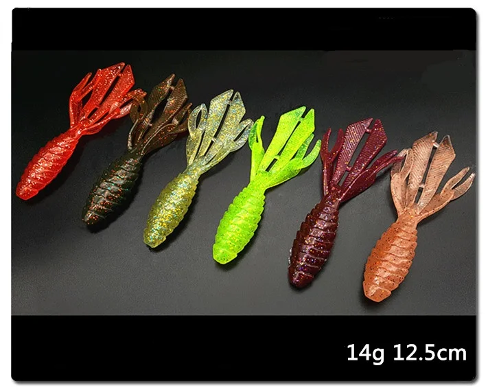 4 шт. светящиеся рыболовные приманки большая креветка 12 5 см 14 г пластиковые