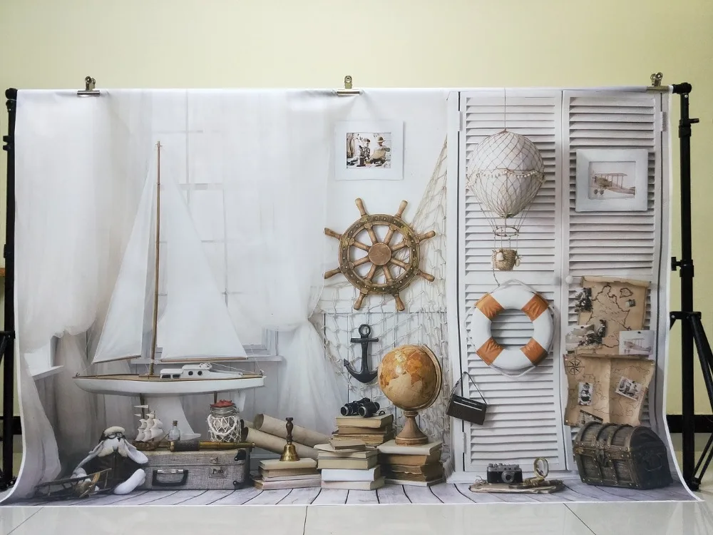 5x3ft фоны для фотосъемки новорожденных морские принадлежности навигатор Фото