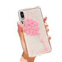 case for iphone x xr xsmax 7 plus silicone tpu phone case for iphone 6 6s 8 real cute flower cover floral anti knock cover