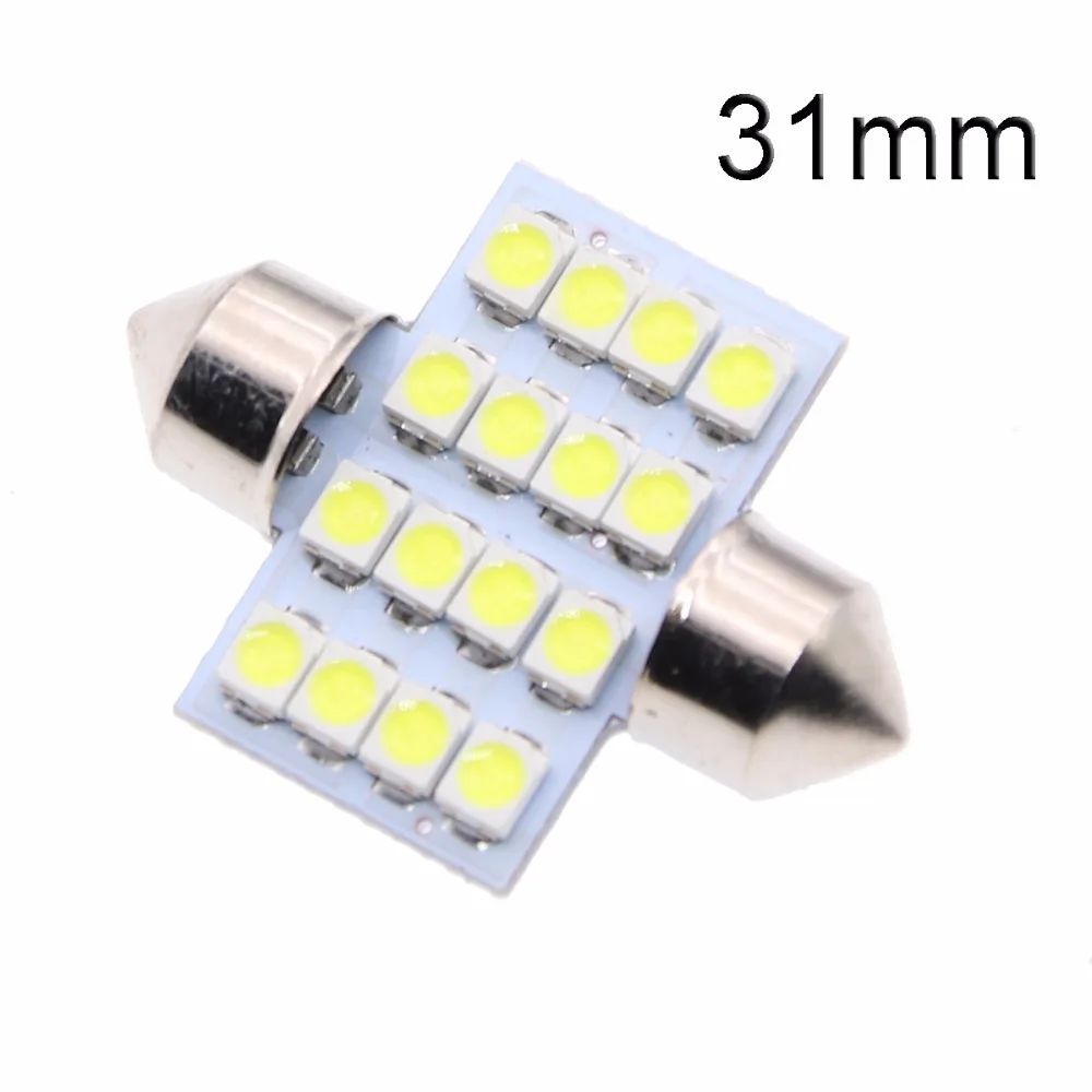 CQD Light 2 шт. Высокая мощность 31 мм 36 39 42 16 SMD 3528 салона автомобиля Купол гирлянда