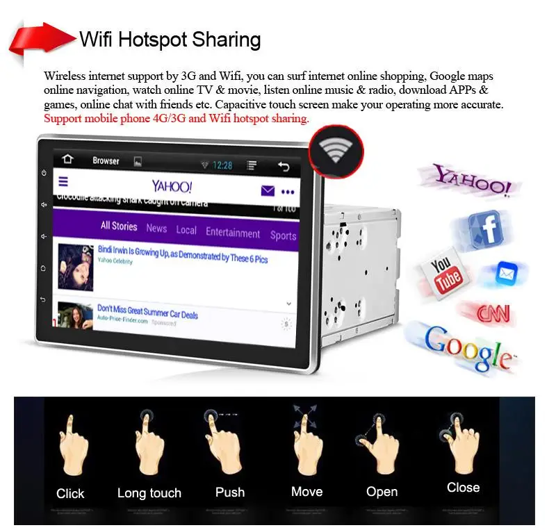 10,1 дюймовый универсальный автомобильный dvd-плеер на основе Android с gps wifi BT DVR, стерео аудио радио, съемная панель, автомобильный ПК/мультимедийное головное устройство
