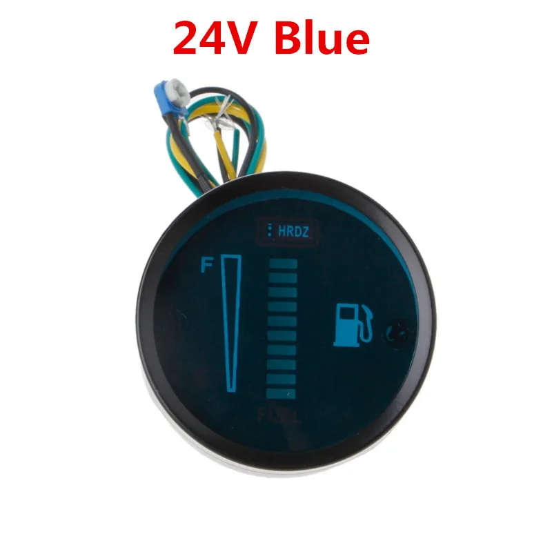 24V Blue 12 V/24 V Универсальный " 52 мм автомобиль мотоцикл измеритель уровня топлива датчик 8 Светодиодный светильник Дисплей - Цвет: 24V Blue