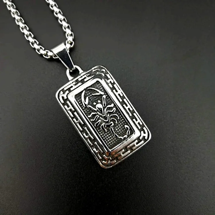 Высокое качество хип хоп Байкер Ретро Дизайн Для мужчин черный военные 316l