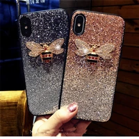 luxury metal diamond bee glitter phone case for iphone 7 8 plus x 11 xr xs max pro cover for samsung galaxy s8 s9 note 9 coque
