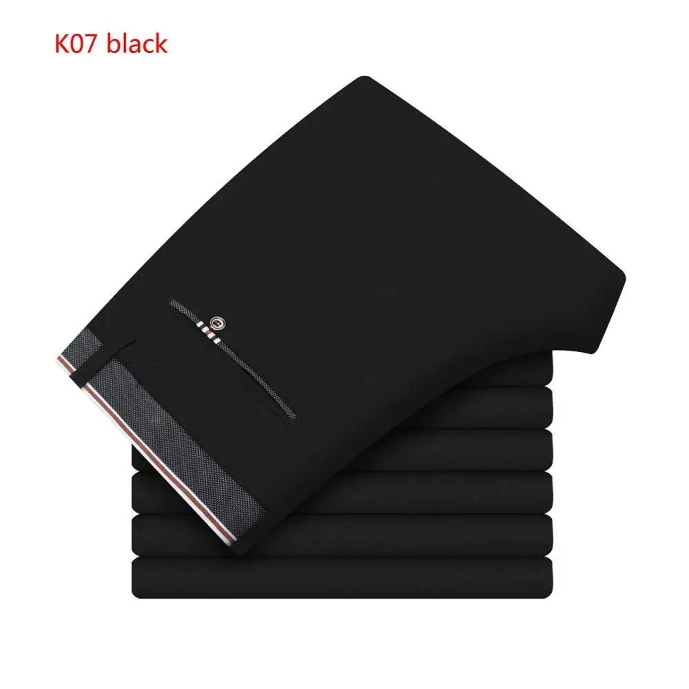 Весенне-осенние модные облегающие повседневные брюки прямые мужские брюки мужские эластичные деловые костюмы обтягивающие брюки для мужчин - Цвет: black