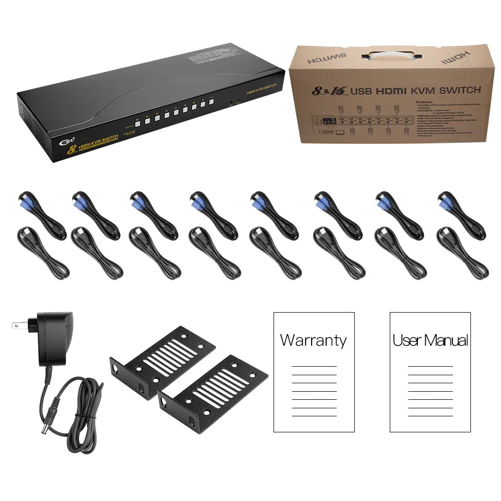 HDMI KVM переключатель 8 портов USB 2 0 с кабелями ПК МОНИТОР клавиатура мышь для компьютера ноутбука сервера DVR CKL