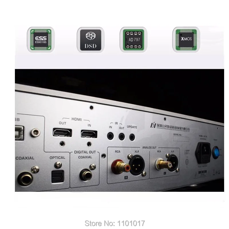 Shanling D3.2 ESS9018 USB DSD цветной ЦАП HiFi EXQUIS 24 бит/384 кГц 2,8/5,6 МГц XLR D/A конвертер подключен iPod