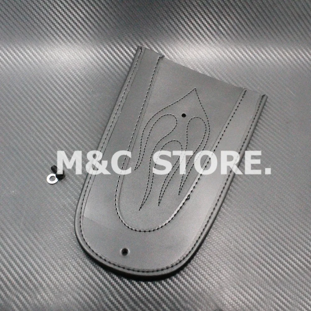 Мотоцикл черный кожаный пламя заднее крыло нагрудник крышка Подушка для Harley