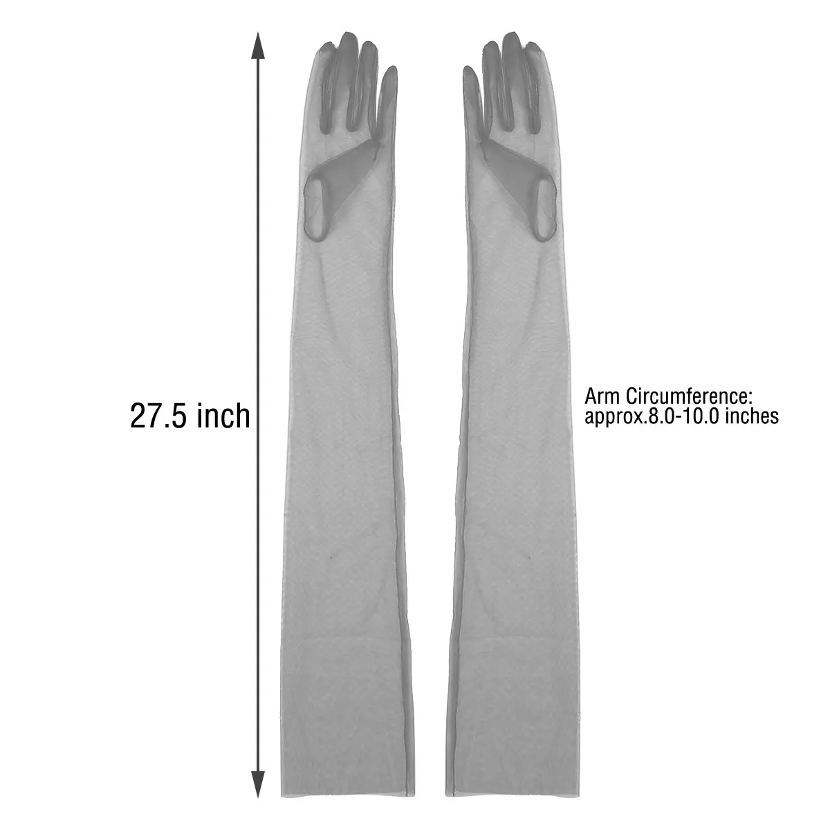 Свадебные прозрачные тюлевые длинные перчатки с закрытыми пальцами женские