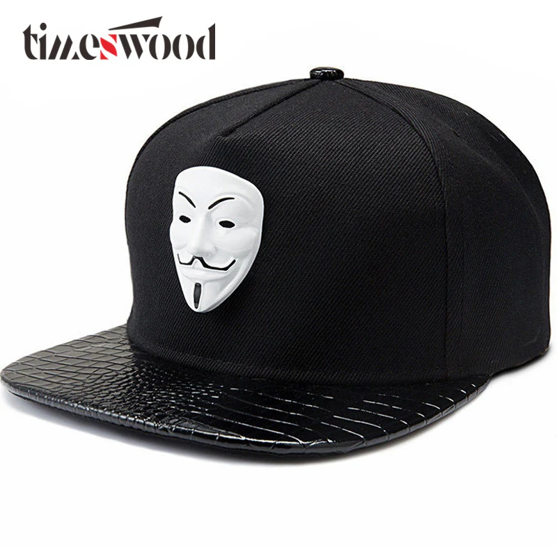 Бейсболки в стиле панк хип хоп Snapback V для Vendetta черные бейсболки с прямыми полями