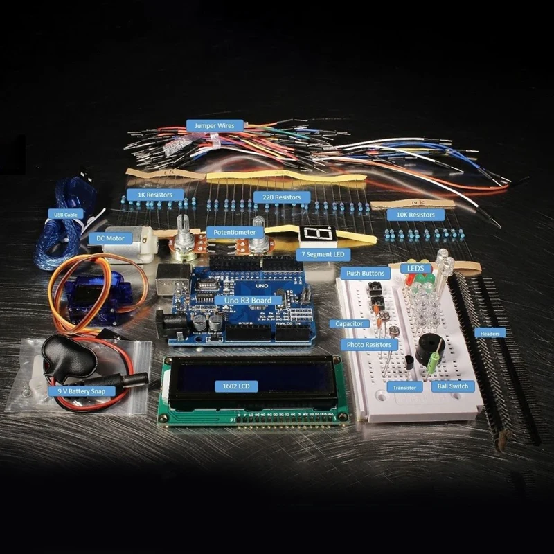 Uno R3 маленький стартовый проектный комплект для Arduino начинающих ЖК-светодиодный