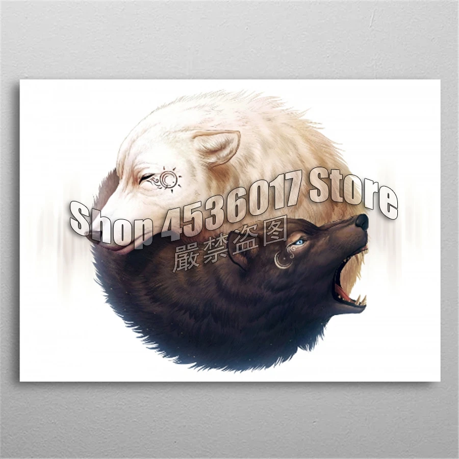 Алмазная 5d живопись сделай сам вышивка крестиком волки Инь и Ян мозаика картины