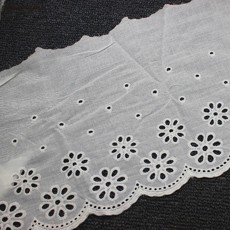 YACKALASI 100% хлопок кружевная ткань с отверстиями лента вышивкой швейцарская