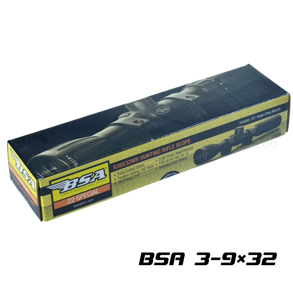 Оригинальный BSA 3-9x32 Воздушный пистолет Mildot тактический оптический прицел