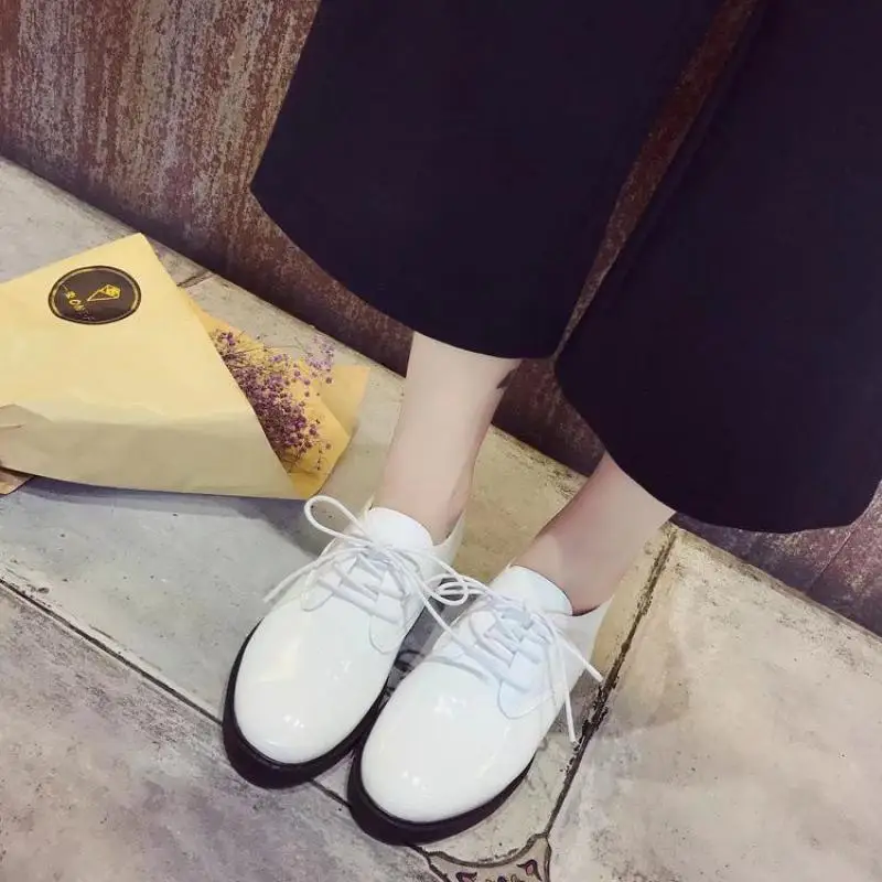 Осень 2017 г. Стиль Новый плоское дно удобные белые туфли для девочек|white comfortable