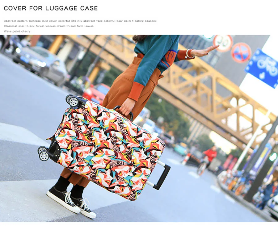 Wehyah Stretch 24" Luggage Cover Suitcase Protective Covers Travel Accessories Printed Dust Cover 18-26'' Protective Case ZY133
