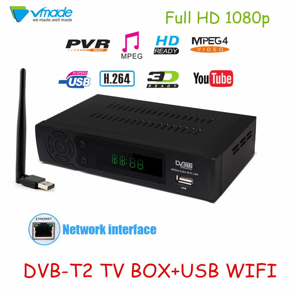 Vmade DVB T2 наземный ТВ приемник приставка 1080 p H.264 поддерживает YouTube Встроенный