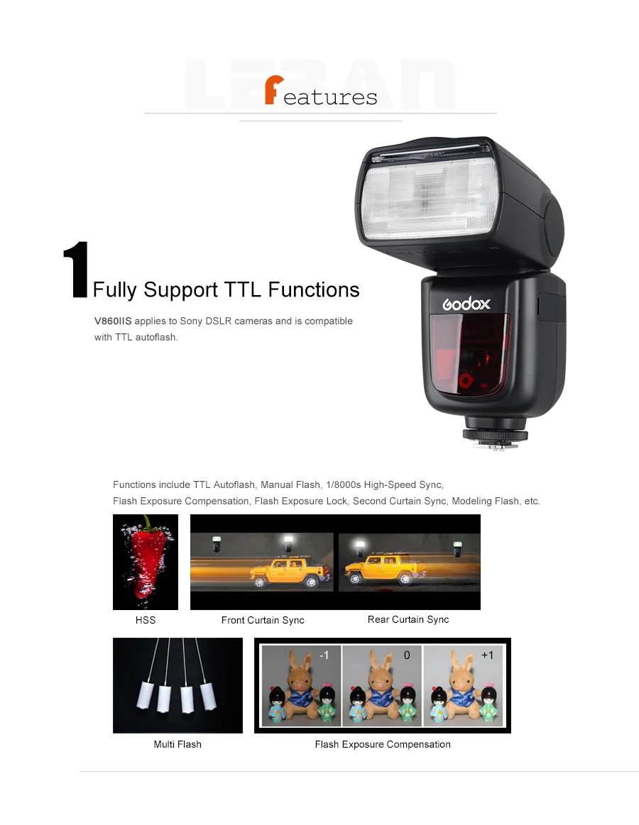 Godox V860II-C V860ii V860IIC Вспышка Speedlite с высоким литиевый блок питания GN60 ttl HSS+ Xpro-C триггеров для камер Canon