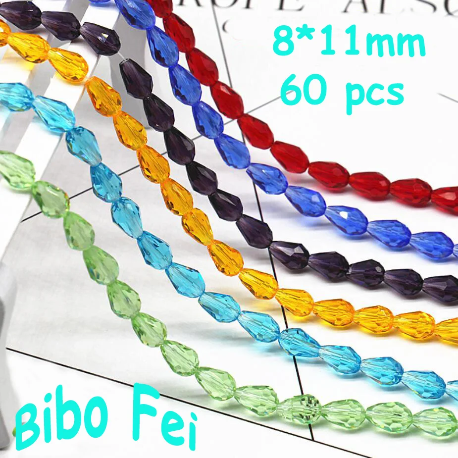 Бесплатная доставка разноцветные бусины из чешского хрусталя 8*11 мм 60 шт.