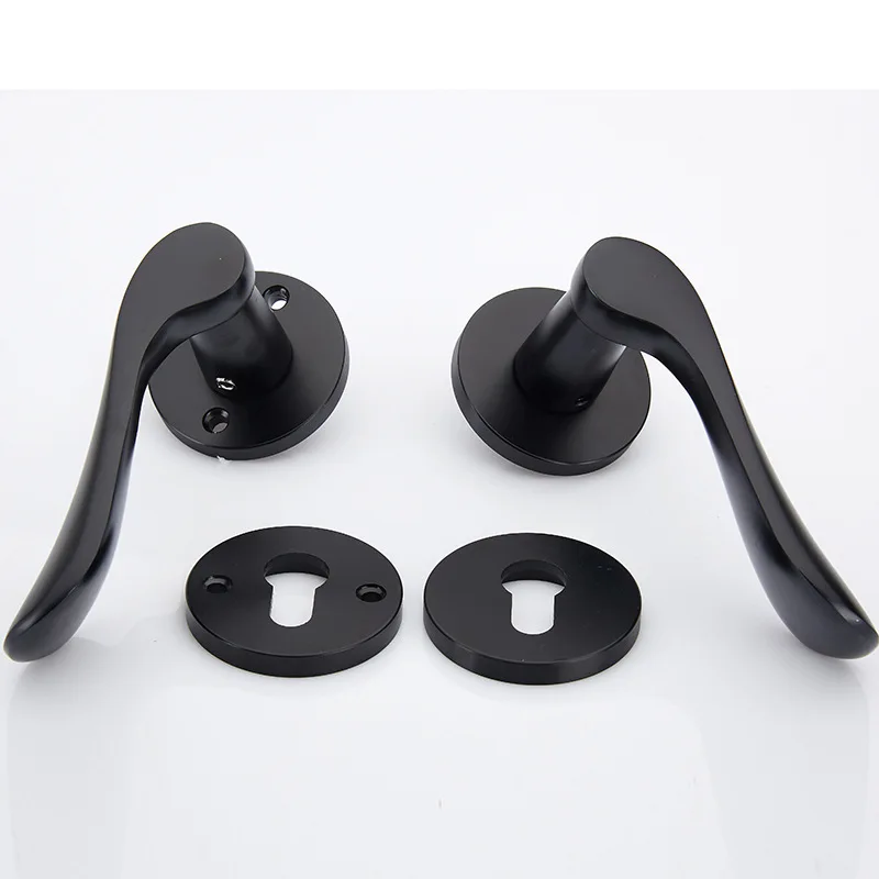 Черное пространство алюминиевое сокровище дверная ручка для спальни