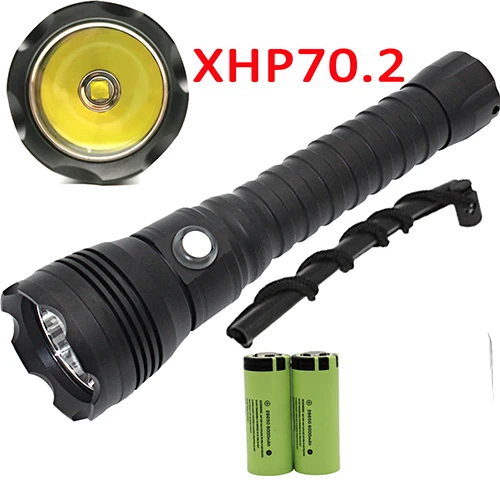 Package B XHP70.2 светодиодный фонарик для подводного плавания 100 м XHP70 фонарь для дайвинга Linterna водонепроницаемая лампа 26650 аккумулятор+ зарядное устройство - Испускаемый цвет: Package B