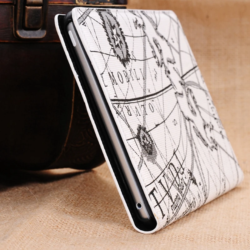 Чехол для iPad mini 1/2/3 с рисунком карты из искусственной кожи Модный чехол откидной