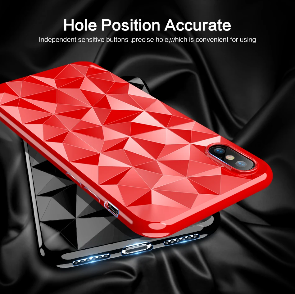FLOVEME Soft Diamond Pattern Case For iPhone 6s 6 7 8 Plus Silicone Cases X S Luxury Ultra Thin Back Cover |