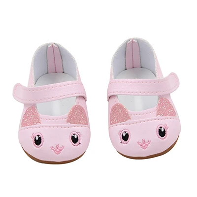 pink Кукла Talk милый кролик мультфильм кукла обувь 18 дюймов 7 см Американская кукла обувь кожаная мини-игрушка обувь милая розовая девушка обувь для куклы - Цвет: pink
