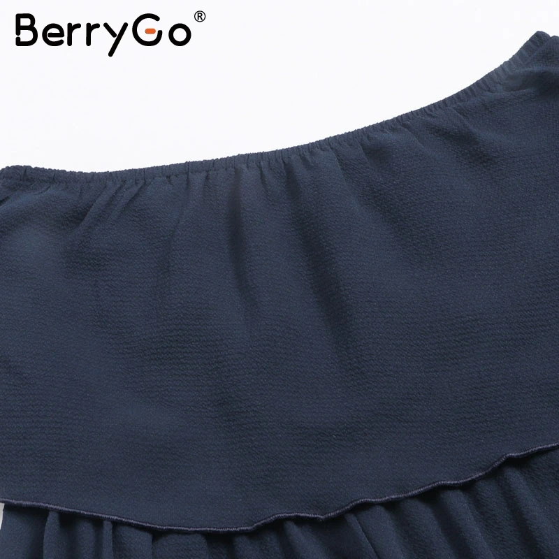 BerryGo женские комбинезоны элегантный шифоновый комбинезон с открытыми плечами