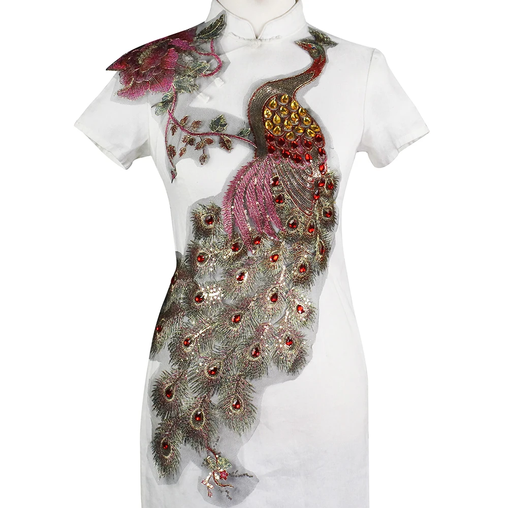 5 комплектов большая золотая металлическая кружевная вышивка с павлиньим