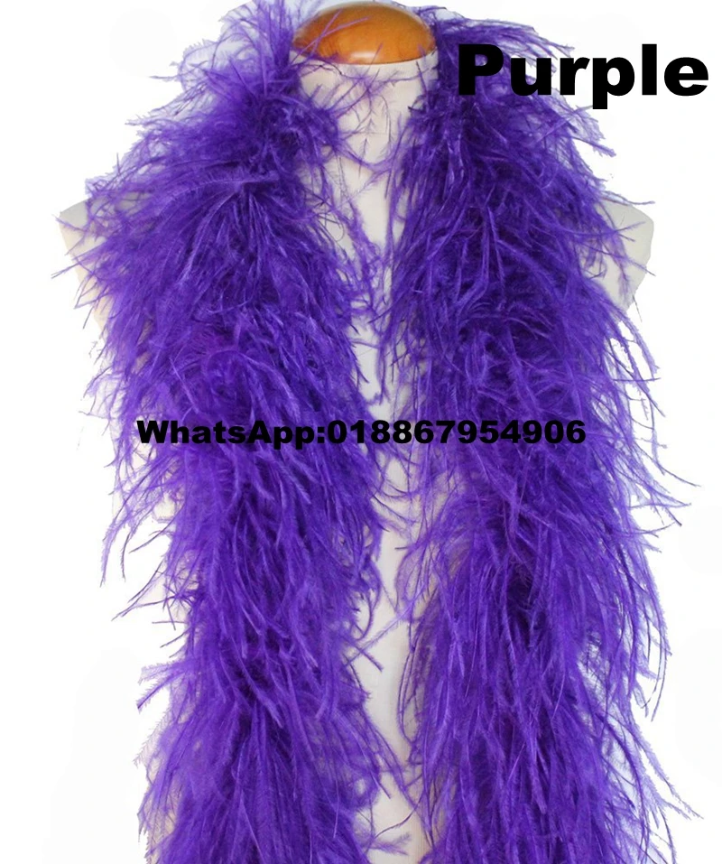 8 слоев толщиной фиолетового цвета окрашенное страусиное перо боа 5 шт./лот