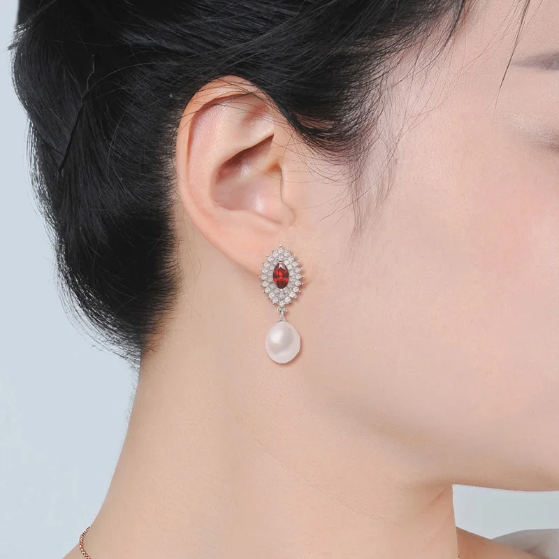 Fashion Natural Freshwater Pearl Stud Earring 925 Sterling Silver Jewelry high quality pearl jewelry for mother birthday gift | Украшения и