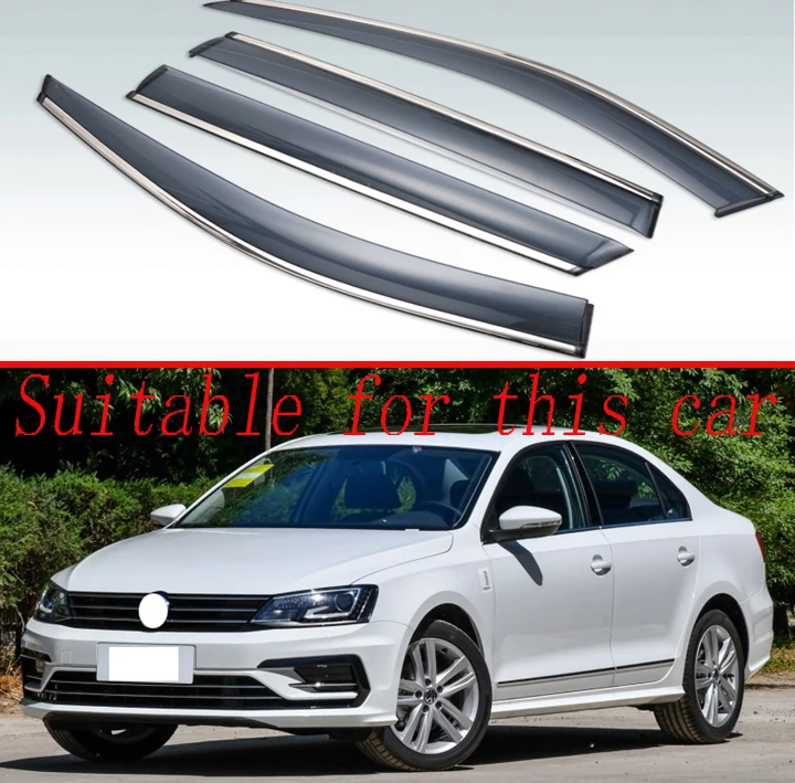 Для VW Jetta MK5 MK6 VENTO BORA 2012- пластик Наружный козырек вентиляционные Шторы окно Защита от солнца Дождь Отражатель 4 шт