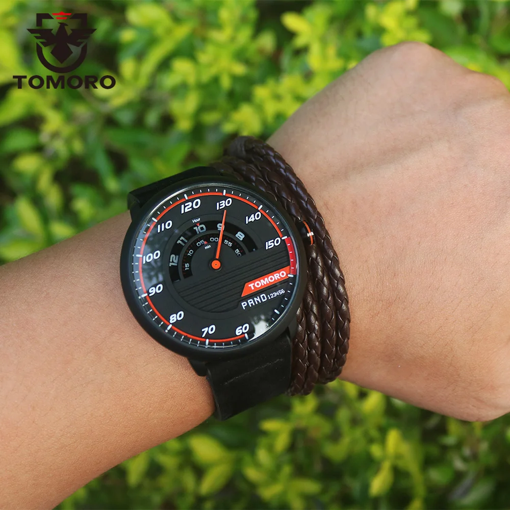 TOMORO уникальные часы вдохновленные автомобилем Мужские кварцевые аналоговые