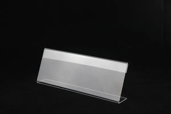 Поперечная L акриловая фоторамка с зажимом для знака таблички именем| |