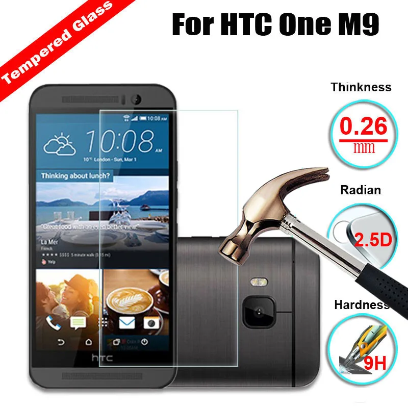 2 шт Противоударная пленка из закаленного стекла для htc One M9 Mini 2 M8 Mini M7 M10 E9 E9+ E8 M9+ PLUS X9 A9 9H защита экрана