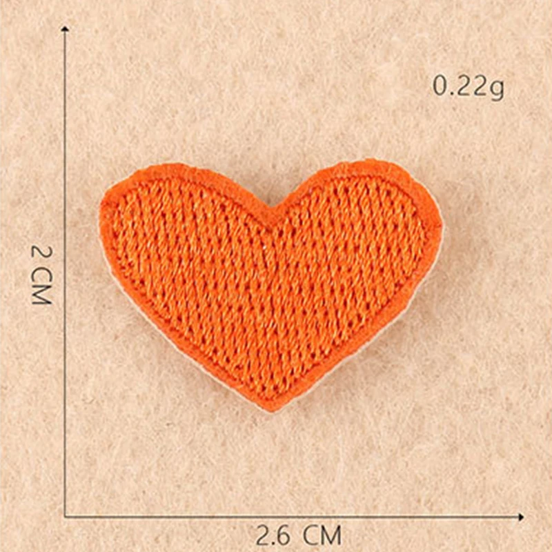 Мультфильм 5 шт. маленькое розовое сердце любовь DIY Вышивка Патчи для одежды гладить на одежду обувь сумка Аппликации полосы значок стикер - Цвет: Orange 5pcs