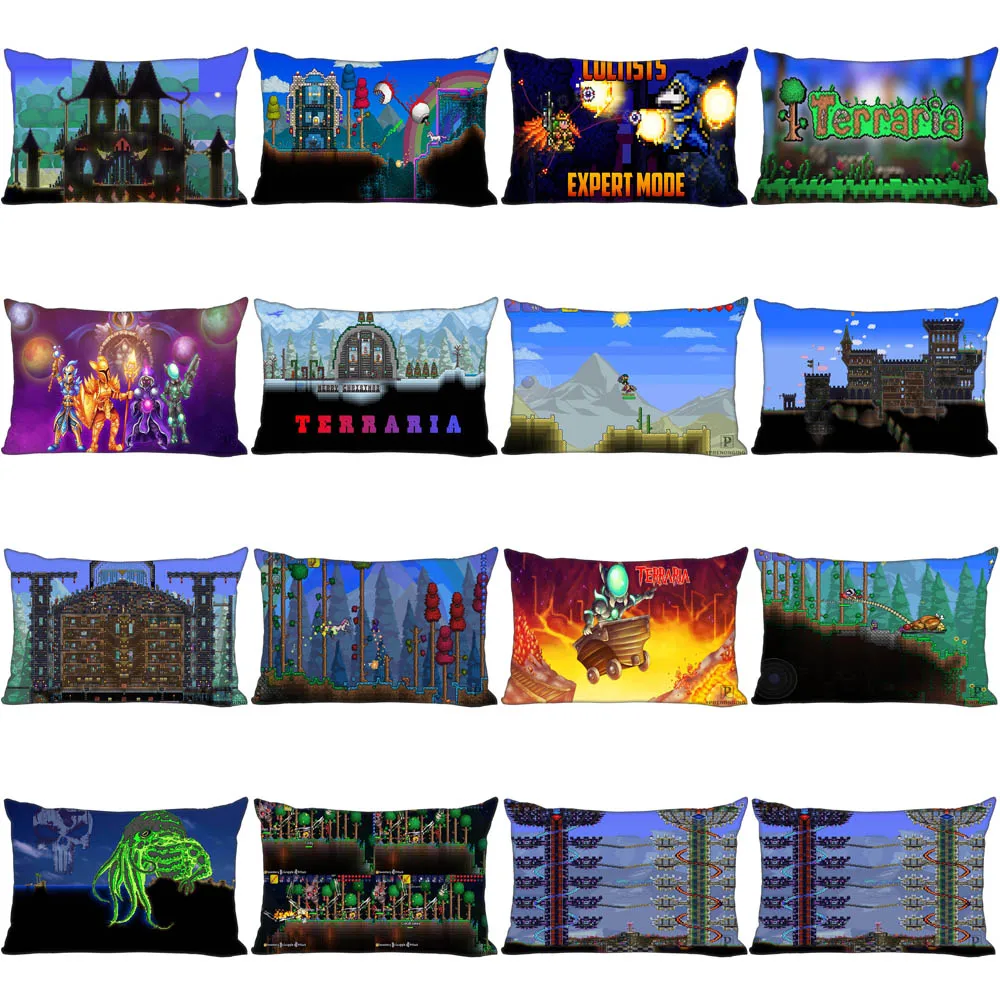 Лучшие пользовательские Terraria наволочки прямоугольные Наволочки на молнии 35x45 см(с одной стороны печати) 180516-sina-01