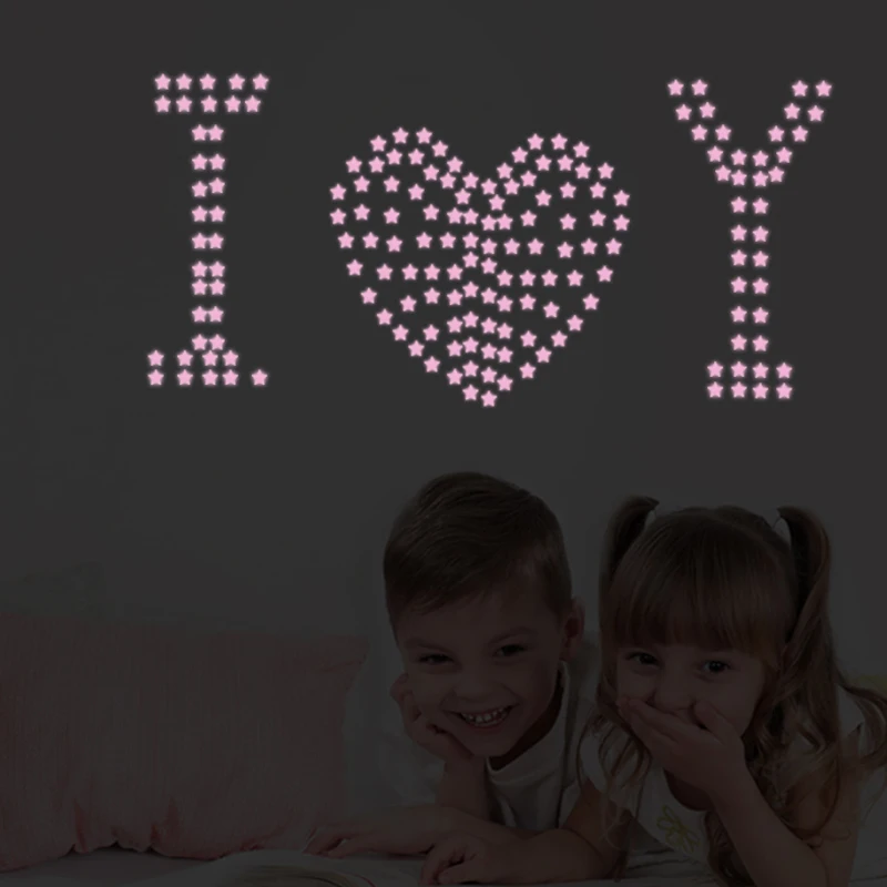100 шт. декоративные наклейки на стену в виде звезд|wall sticker|star stickersstickers fluorescent |