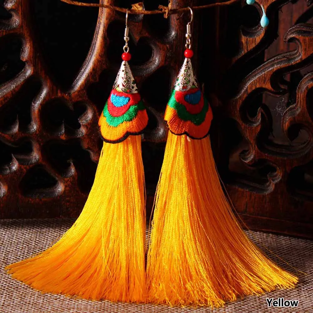 8 видов цветов в китайском стиле украшения кисточка ручной работы серьги Женские