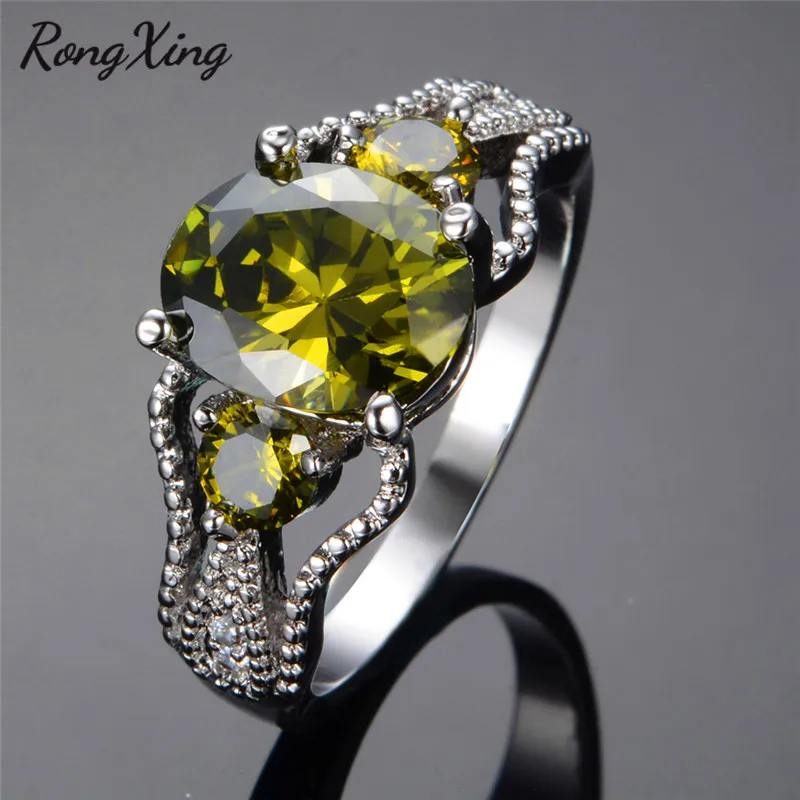 RongXing богемные круглые и овальные оливковый зеленый цирконий камень рожденных в