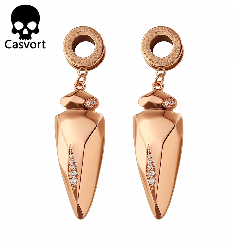 Женские серьги с фианитом Casvort современные из розового золота ювелирные