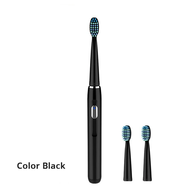 Black Электрическая зубная щетка Seago SG-551 Sonic для взрослых с умным таймером, 4 режима, Глубокая чистка полости рта, перезаряжаемая зубная щетка с 3 головками - Цвет: Black