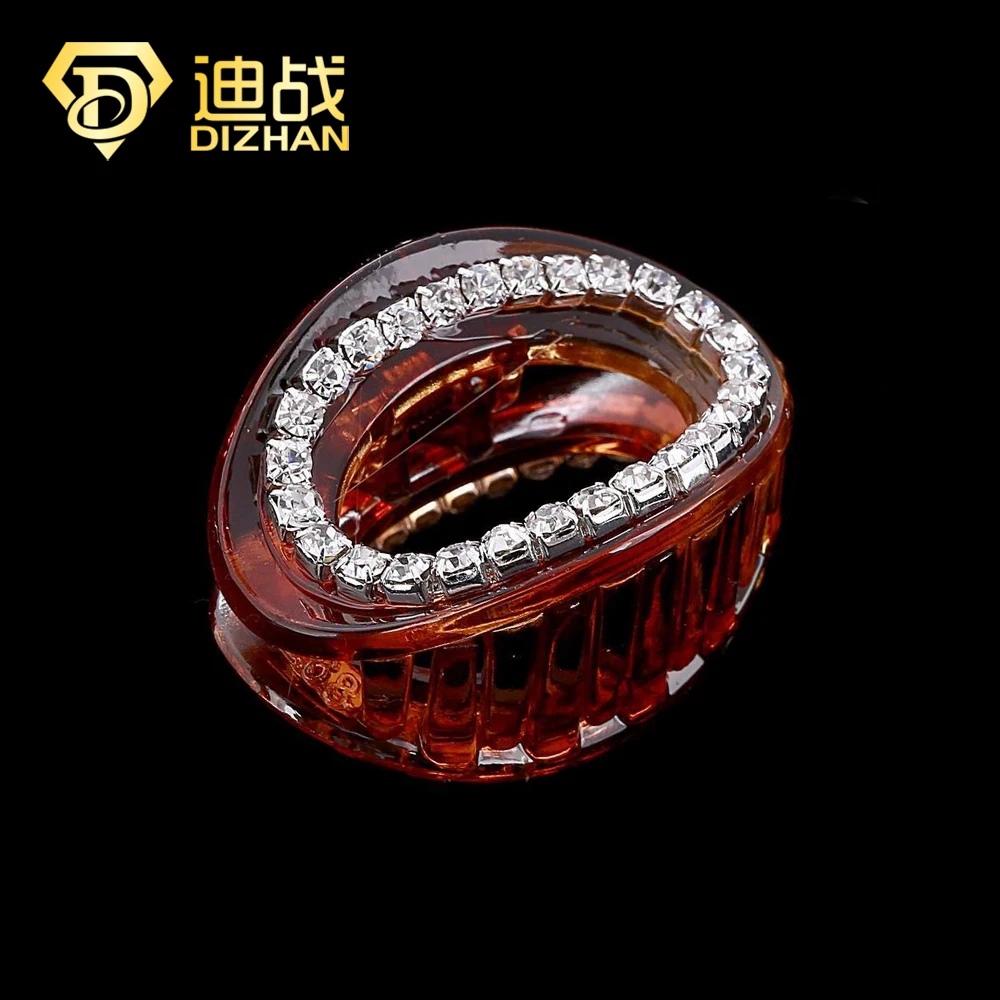 Заколка для волос в ретро стиле акриловая прозрачная форме яйца эластичная краба