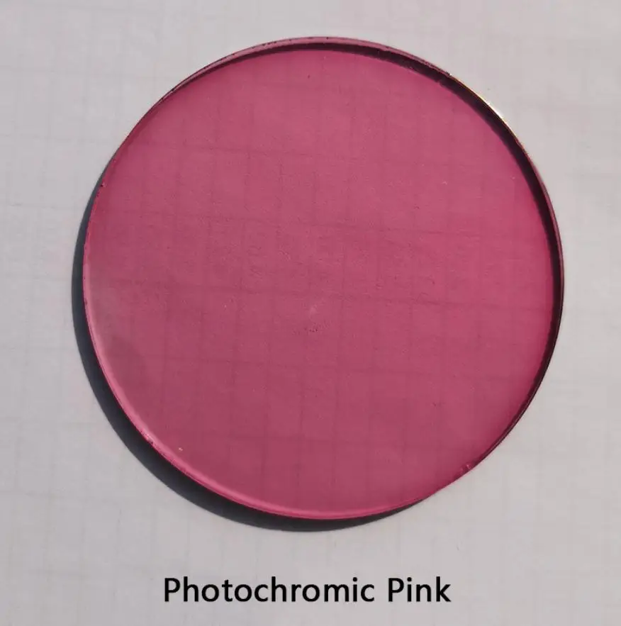 Photochromic Pink 1,56 фотохромные розовые/синие солнцезащитные очки линзы с одним видением линзы 0~-6,0 Близорукость Оптические линзы по рецепту для очков UV400 - Цвет линз: Photochromic Pink