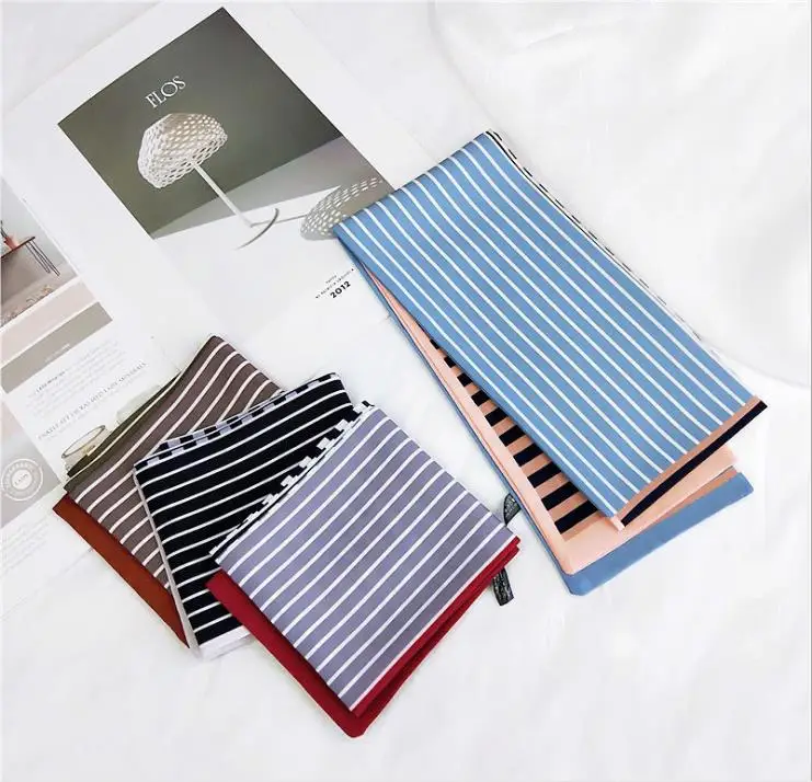 Женский шарф в полоску теплый Шелковый квадратный стиле пэчворк 1 шт. зима 2019 |