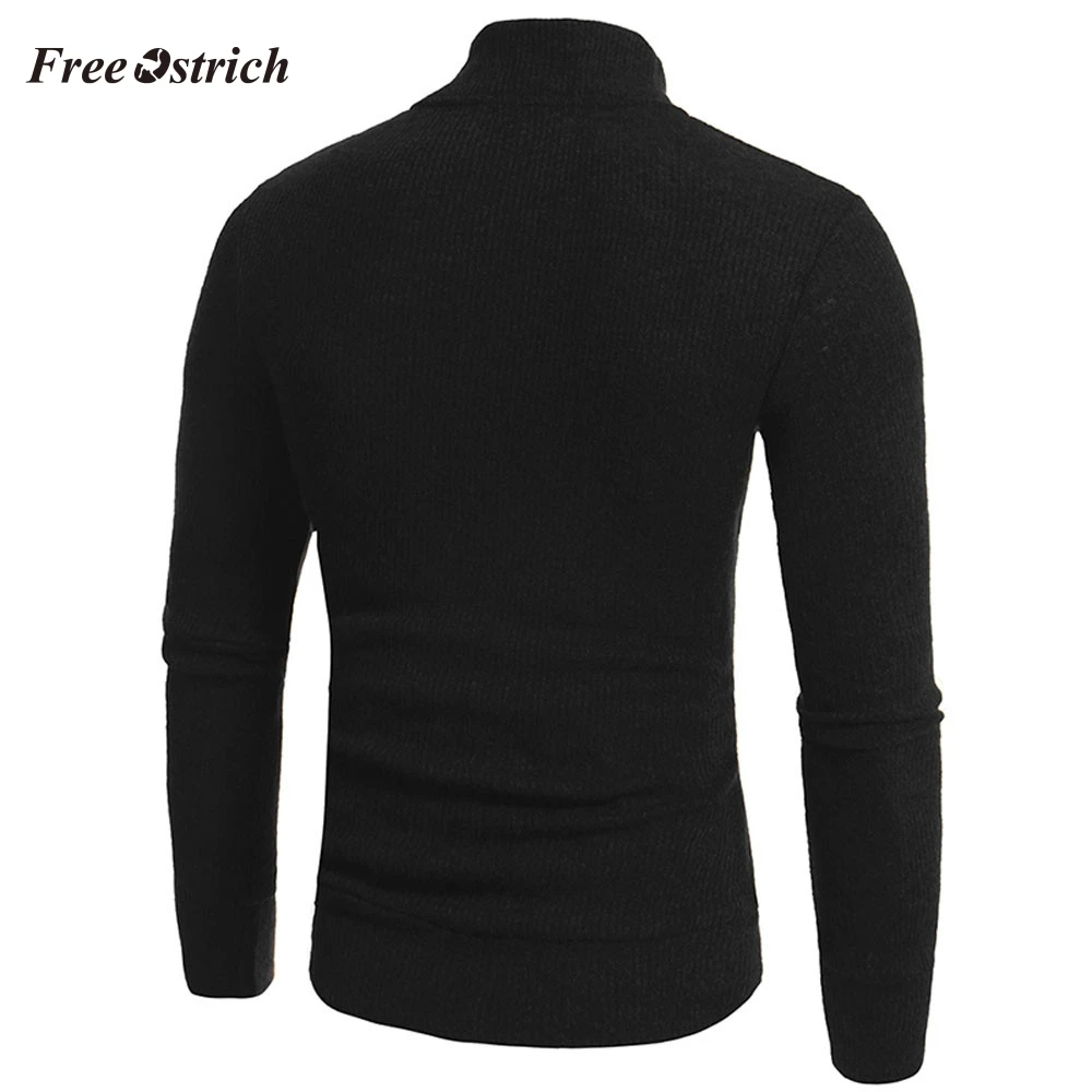 Свободный Вязаный мужской свитер с рисунком страуса модный Повседневный высоким