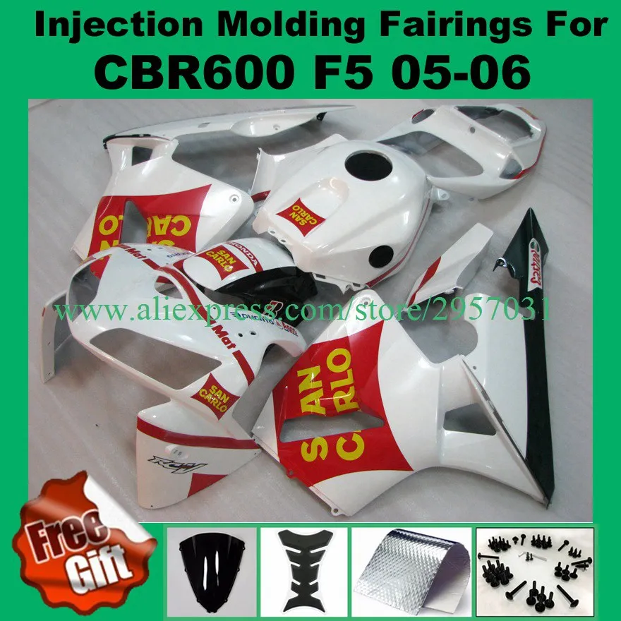 

Free screws+gifts Injection mold Red White I3255 Fairing kit for HONDA CBR600RR F5 05 06 2005 2006 CBR600 Fairings set