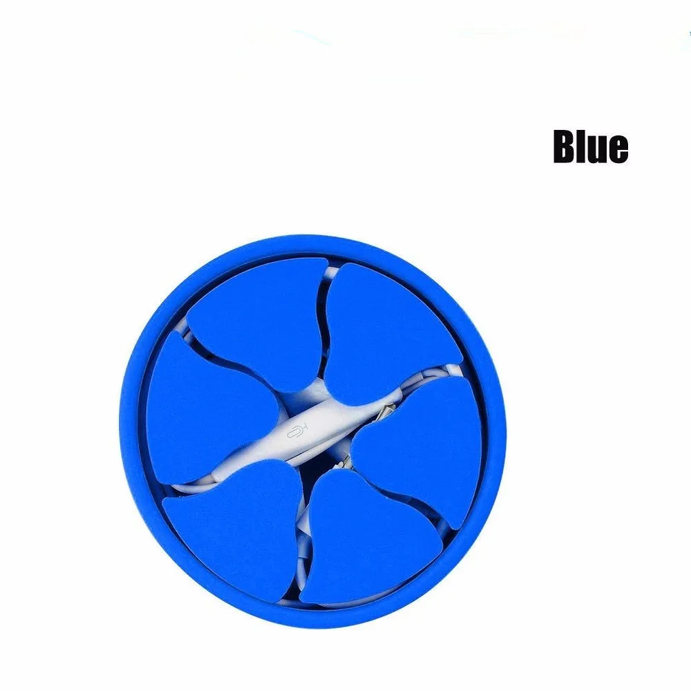blue Силиконовый мини-держатель для наушников, Жесткий Чехол для переноски, растягивающийся держатель для наушников, органайзер для хранения проводов - Цвет: blue