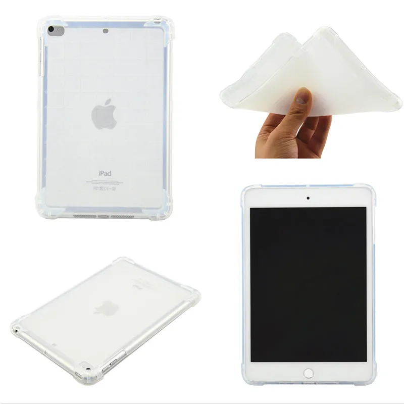 Силиконовый для iPad Mini 1 2 3 4 5 Чехол Мягкий ТПУ прозрачный защитный чехол для iPad 7,9 дюймов с подушками безопасности - Цвет: CLEAR
